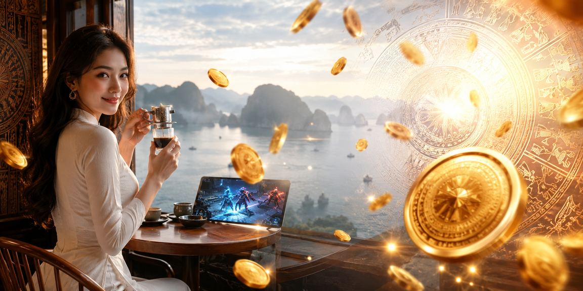 Bạn trẻ tại Hạ Long thưởng thức cà phê và theo dõi kèo esports trên laptop