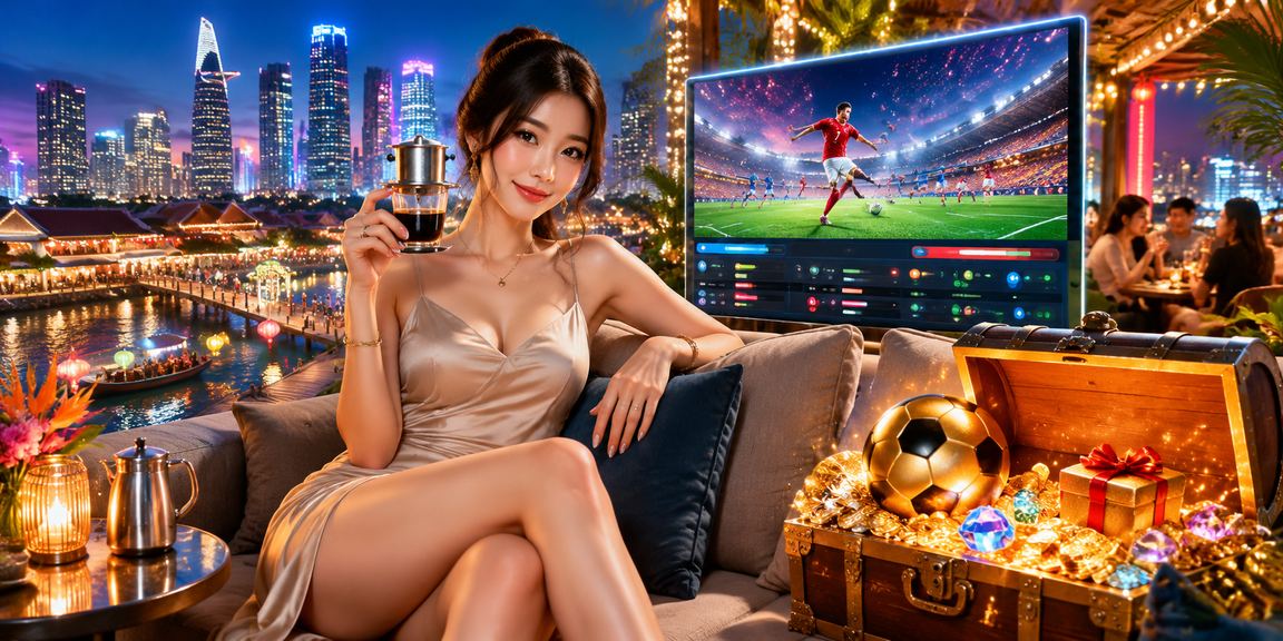 Người dùng tại TP. Hồ Chí Minh thưởng thức cà phê và theo dõi kết quả cá cược trực tuyến trên điện thoại