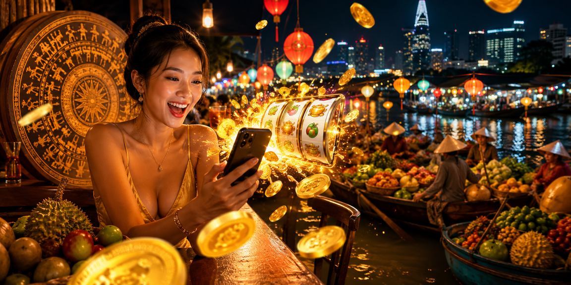 Không khí lễ hội Mekong với người dùng thưởng thức giải trí trực tuyến trên điện thoại